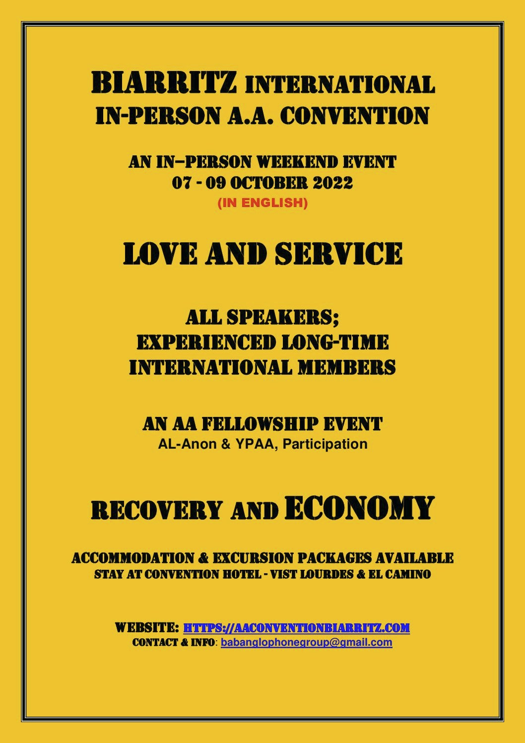 LOVE and SERVICE—Biarritz (France) International AA convention 79